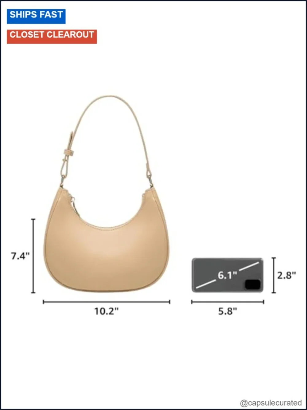PU Leather Hobo Shoulder Bag Women Cute Tote Underarm Purse Zipper Closure